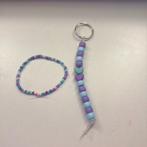 Matching keychain and bracelet set